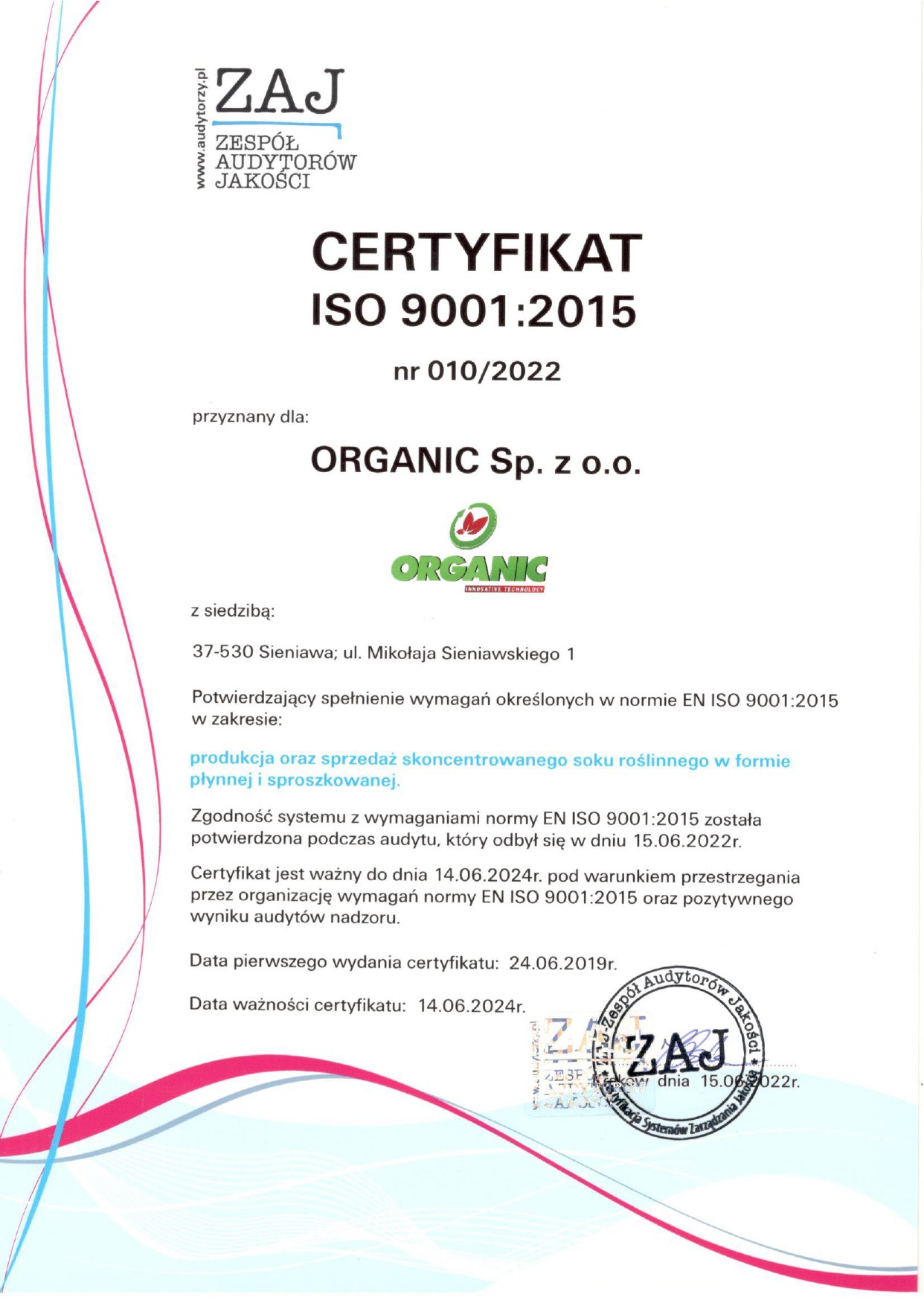 certyfikat 9001 pl